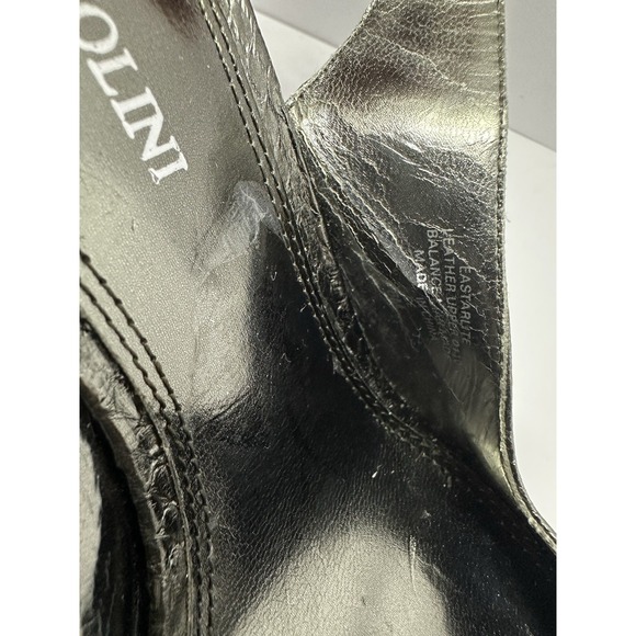 ENZO ANGIOLINI Women Silver Snakeskin Peep Toe Slingback Pump 6 M $160 - Picture 11 of 11